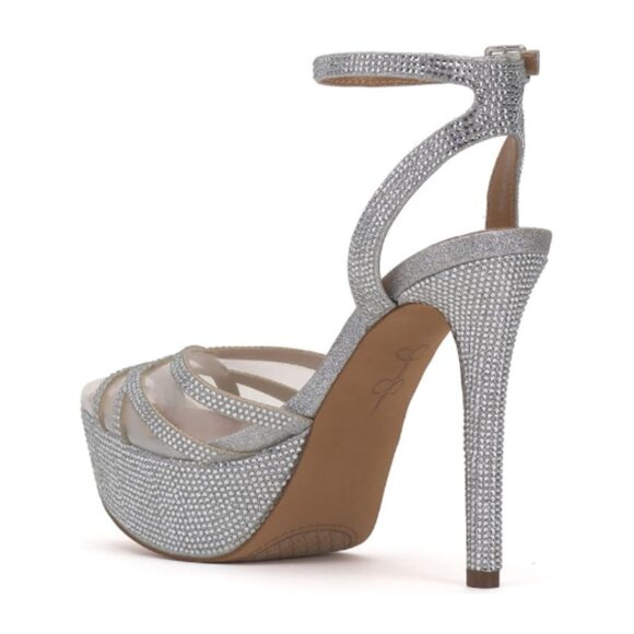 Jessica Simpson‎ Women's Silver Metallic Oluina Platform Pumps Size 8 - Picture 4 of 13